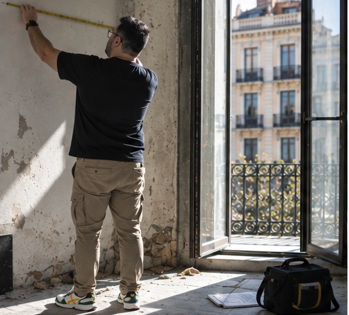 Visita técnica y toma de medidas en un inmueble